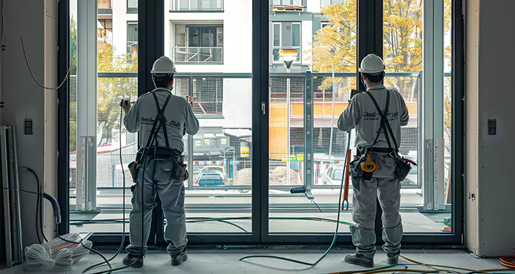 Patio Door Glass Replacement with Built-In Blinds in Panama City, FL